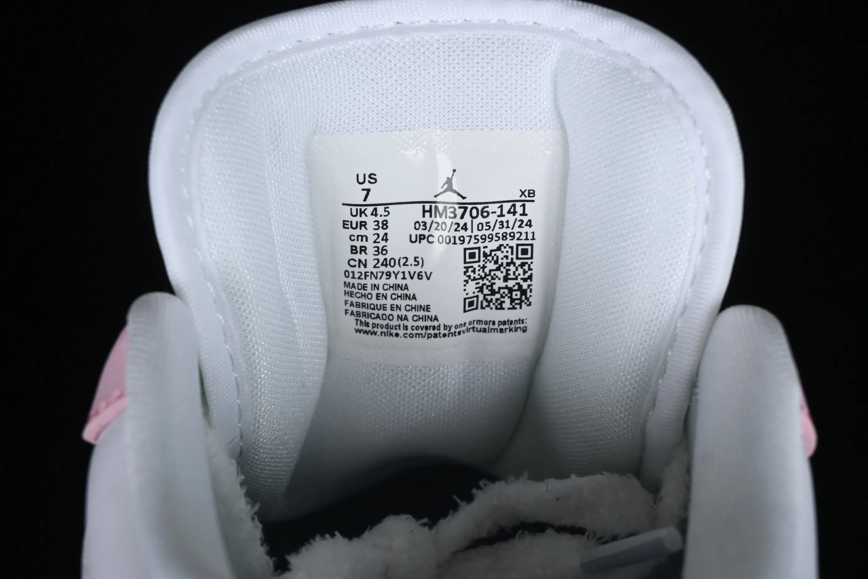 All categories Air Jordan Jordan series basketball shoes Air Jordan 1 Low Z version Air Jordan 1 Low "White/Pink Foam/Glacier Blue" AJ1 Joe 1 Valentine's Day low-top cultural casual sneakers HM3706-141